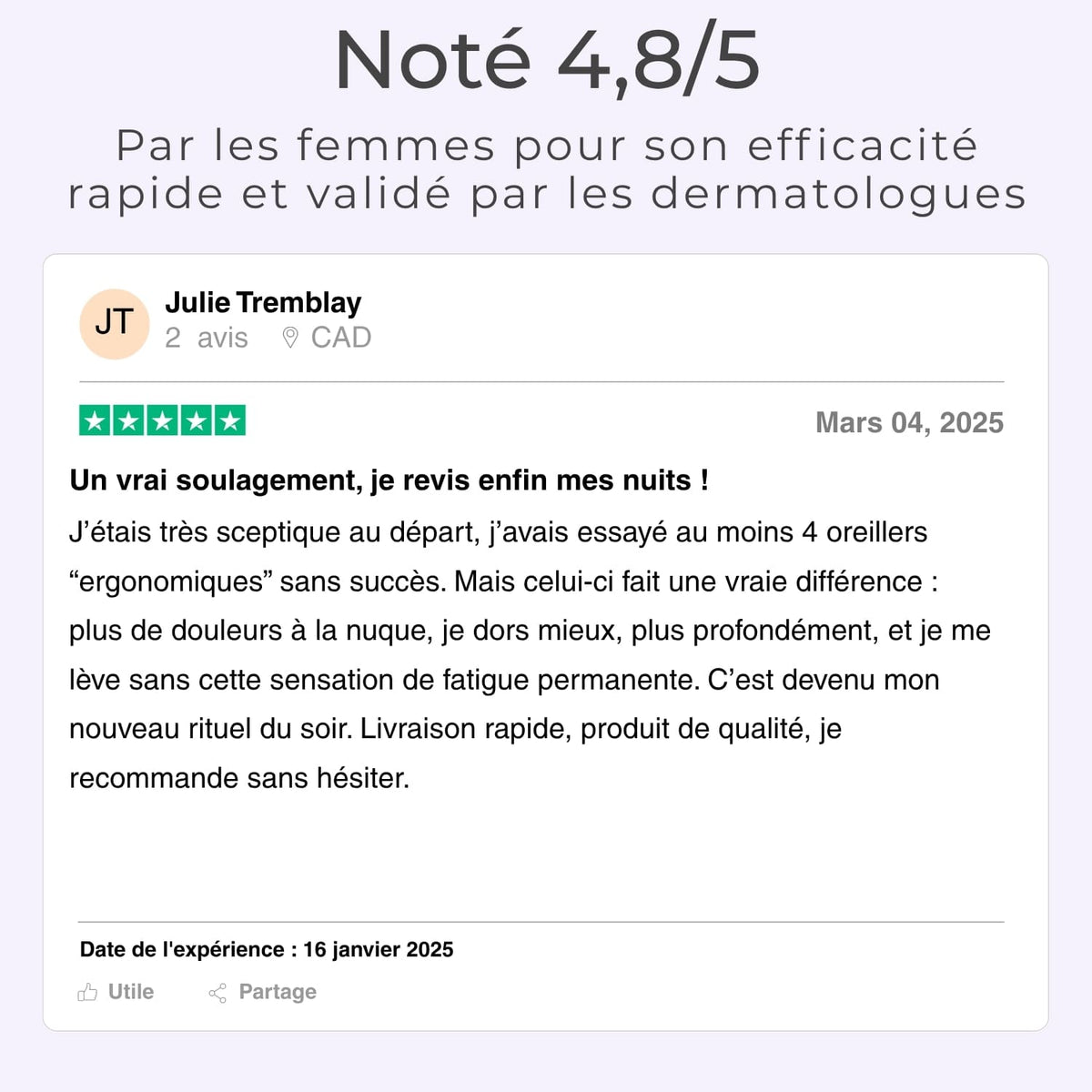POSTURA - Oreiller Orthopédique Premium pour Sommeil Réparateur